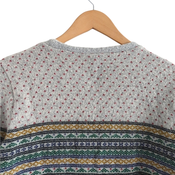 NONNATIVE Men's Gray Green Red 100% Cotton Knit Japanese Crewneck Sweater - Picture 5 of 14